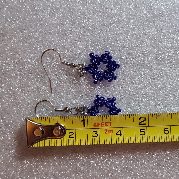 Beaded Star of David Earrings - Picture 4 of 4
